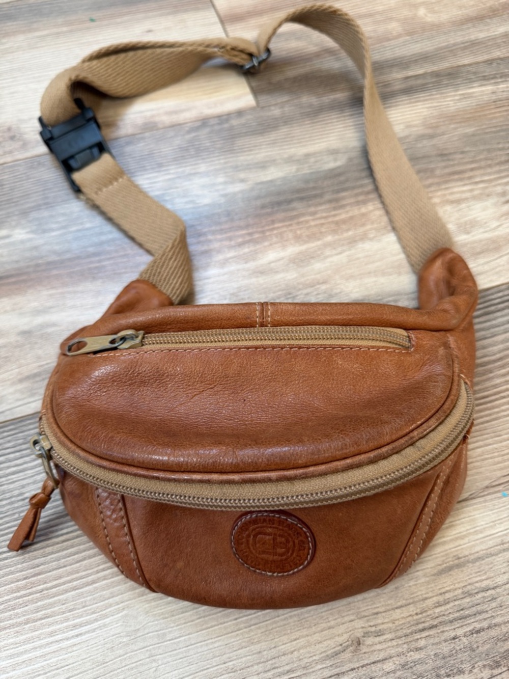 Vintage Colombian Bags Co Leather Fanny Pack Belt Bag Brown 90s